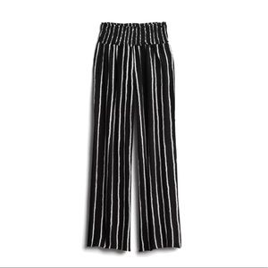 Lightweight wide leg striped pants